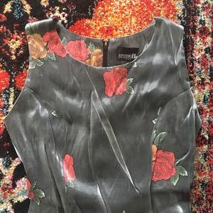 Vintage metallic flower mini dress